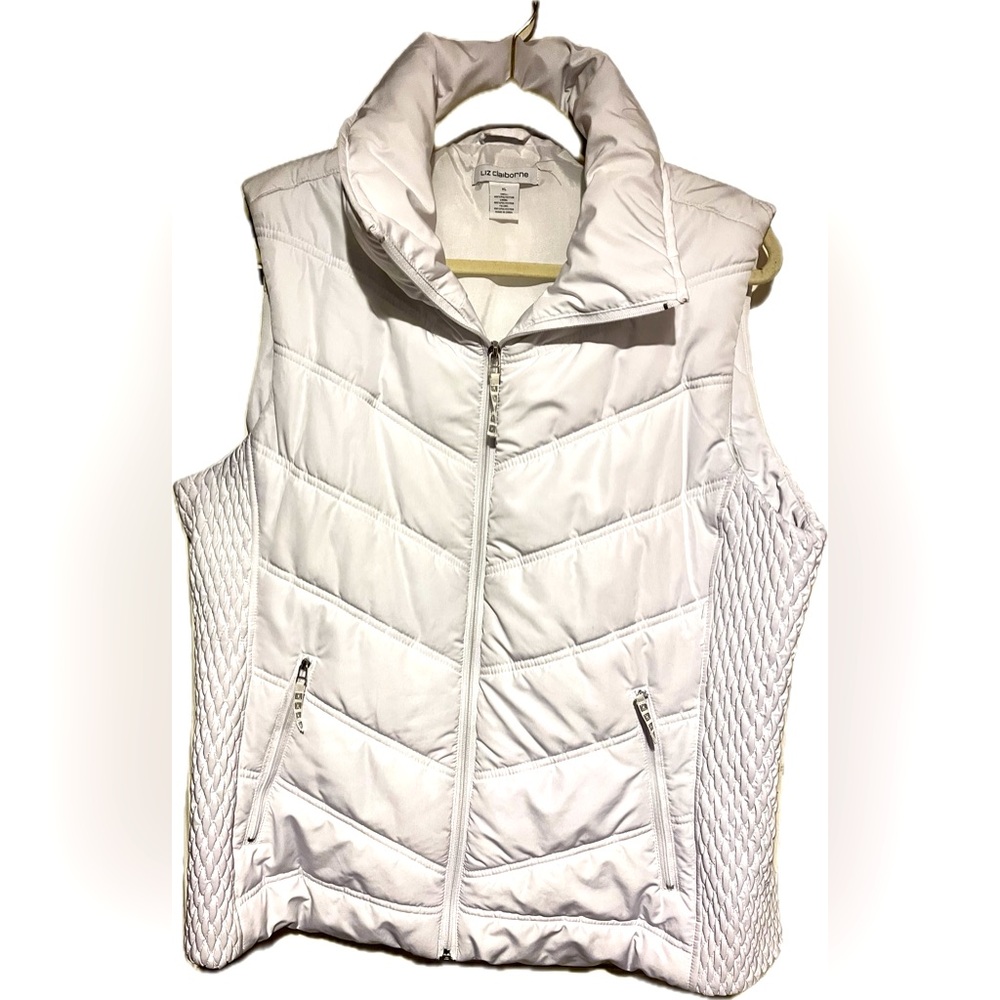L.L. Bean White Quilted Puffer Vest